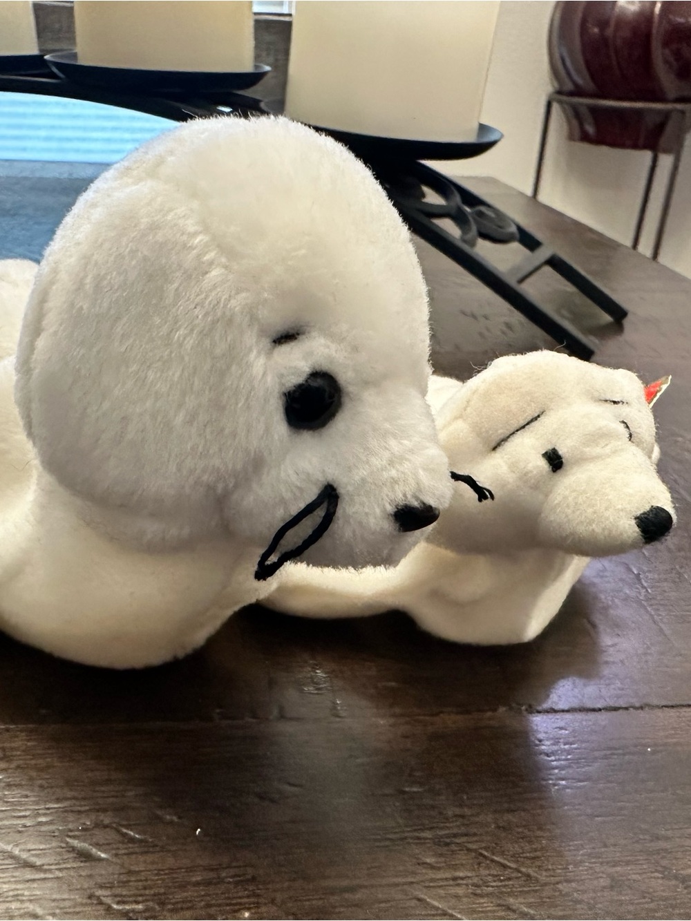 Ty 🦭🦭White Beanie Babies Toy Duo - “Seamore” & “Teenie Seamore” Playmates